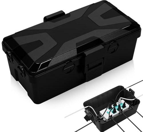 Kabelbox Wasserdicht, 26.1x15x9.4cm Wasserdichte Kabelbox, Steckdosenbox, Aussensteckdose Wasserdicht, Steckerbox Außen zum Schutz von Verlängerungskabel, Timer, Plug, Steckdosenleisten, Steckdose