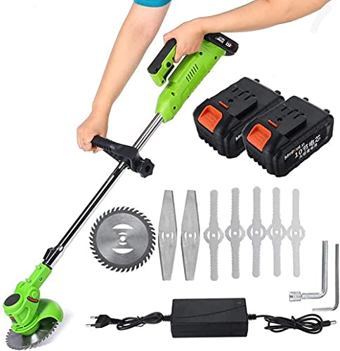 Tagliaerba Elettrico 24V, tagliabordi a Batteria, tagliaerba telescopico Leggero Alimentato a Batteria con Lama di Ricambio per rifinitura e Bordatura dell'erba
