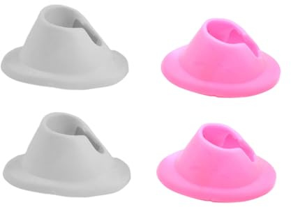 Porte-flacon de Vernis à Ongles 4 Pièces en Silicium Rose Blanc
