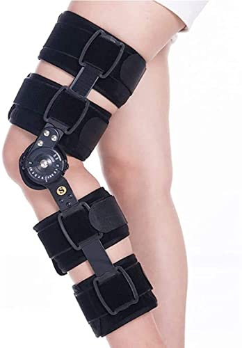 SGNJDKA Hinged Knee Brace, Knee Immobilizer Brace Post Orthopedic Injury Knee Immobilizer Brace Support Orthosis, Leg Stabilizer Post Injury Support, Black