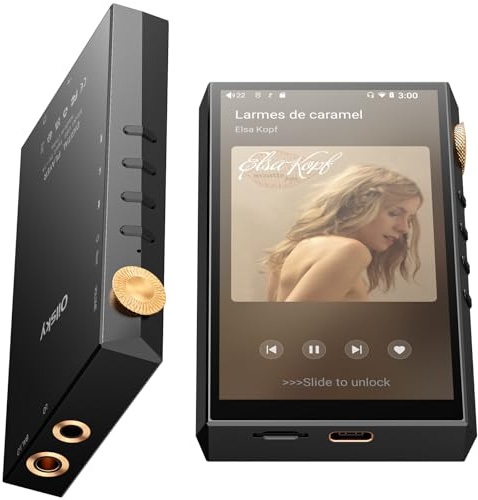 160Go Lecteur Audio Hi-Res, Oilsky Lecteur MP3 HiFi Bluetooth et WiFi, 4,4mm équilibré, Dual ESS DAC, 4Go RAM, 4,02 Lecteur Spotify Digital DSD512 sans Perte (Noir)