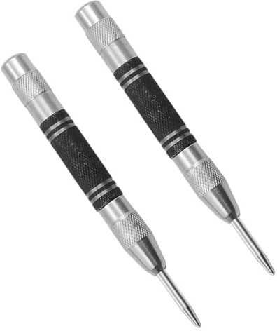 2Pcs Automatic Centre Punch,5Inch Spring-Loaded Center Punch,Hole PUNCHs,Heavy-Duty Adjustable Impact Center-PUNCHs,Precise Operation,Easy Punching,For DIY Projects,Mechanics,Punching Holes Glass,Wood