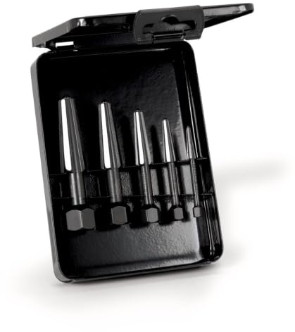 Knipex Schraubenausdreher (Schraubenzieher) Set 5-Teilig, zweischneidig Größe 1 5, in Metallkassette 471 901 3 Schwarz
