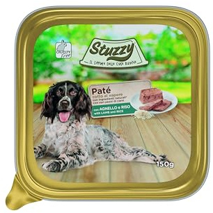 Mister Stuzzy, våt hundmat med smak av lamm och ris för vuxna hundar - totalt 3,3 kg (22 burkar 150G)