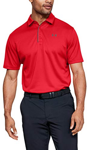 Under Armour Men's Tech Golf Polo , Red (600)/Graphite, 3X-Large