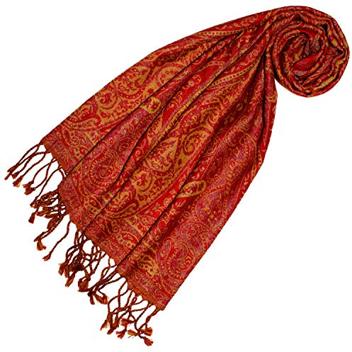 Lorenzo Cana - Damen Schal aus weicher Wolle aufwändiges Paisley Muster bunt mehrfarbig 35 cm x 160 cm Wollschal Wolltuch Damenschal Frauenschal 78403