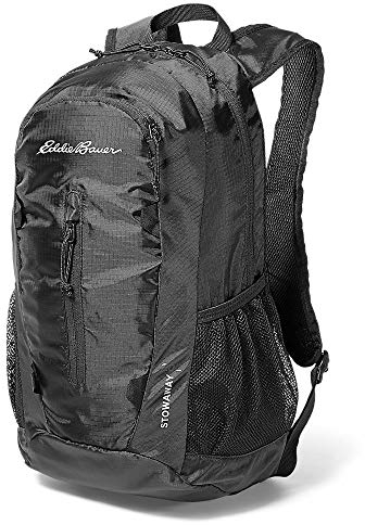 Eddie Bauer Verstaubarer Rucksack aus Ripstop-Polyester, Schwarz (Onyx), 20 l
