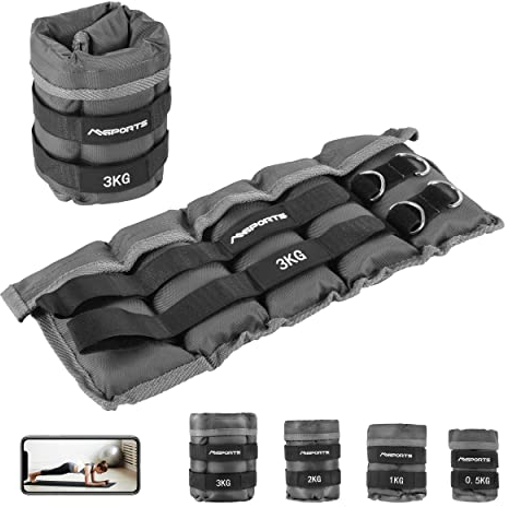 Gewichtsmanschetten Professional -einstellbar- Paar von 0,5-3 kg Fuß- und Hand-Gewichte inkl. Übungsposter + Work Out App GRATIS (3,0 kg Paar)