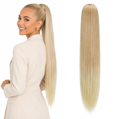 CAISHA 65cm Haarteil Pferdeschwanz Kordelverschluss Blond Mix PH609