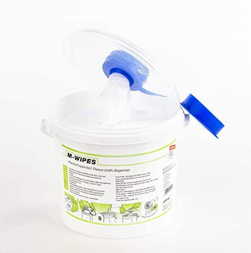 Spendereimer mit Vlies Reinigungstüchern auf Rolle - M-Wipes in Weiß