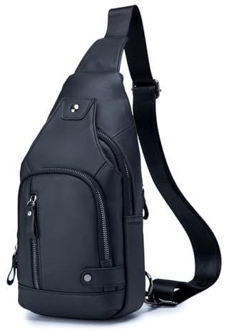 WeeDee Sacoche Homme Bandoulière Cuir Sac Bandouliere Homme Sac à Dos Poitrine Pochettes des Sport Affaires Voyage