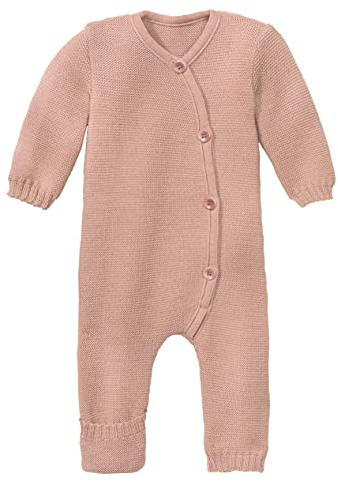 Disana STRICK-OVERALL Baby & Kleinkind - 100% Bio-Merino – atmungsaktiv & bequem - unisex Gr. 50 – 80 - nachhaltig & fair - dehnbar, mit Umklappbündchen - made in Germany | Rosé Gr. 50-56