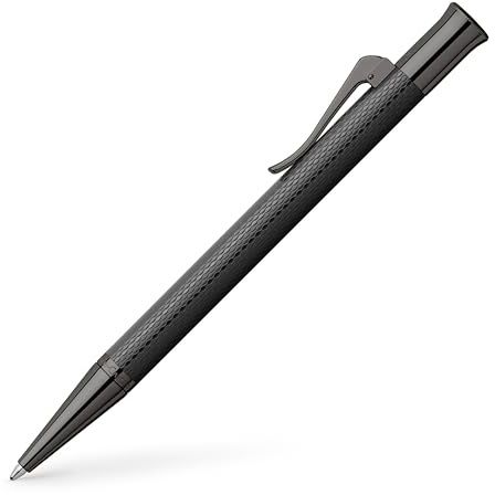 Graf von Faber-Castell - Kugelschreiber Guilloche Black Edition | Strichbreite B, Guillochierter Edelharzschaft mit Titan-PVD-Beschichtung und hochwertiger Geschenkverpackung