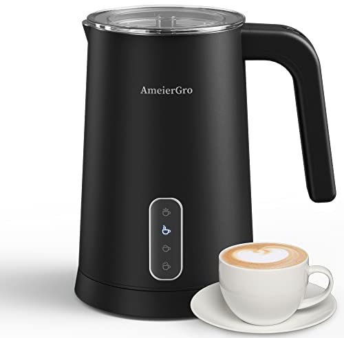 Montalatte elettrico e vaporizzatore per caffè 4 in 1 automatico a caldo freddo e denso schiuma per latte per latte e cappuccino, funzionamento silenzioso e facile da pulire