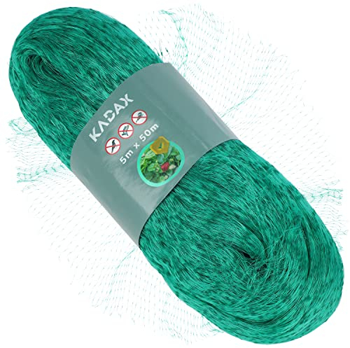 KADAX Rete per uccelli a maglia stretta, 6 misure, rete di protezione per uccelli in polietilene, rete da giardino, protezione per uccelli, laghetto, rete di protezione per foglie (5 x 50 m)