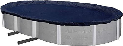 Winter Block Premium Winter Pool Cover for Above Ground Oval Pool, 18' x 33' Ft., Aboveground Pools Winter Cover, 8-Year Warranty, Includes Winch and Cable, Strength & Durability, UV Protection