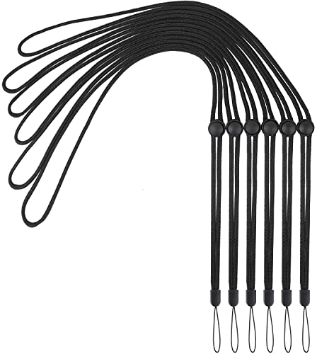 YOUOWO 6 Stück Schlüsselbänder, verstellbares Halsband, schwarzes Schlüsselband für Stift, Handy, Ausweishalter, Schlüssel, Büro, Namensschilder, Ausweis, Karte, lange USB-Sticks, Schwarz, 6 Pack