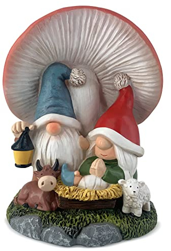 Hodao Christmas Family Gnomes Decorations Handmade Mushroom Scandinavian Gnome Ornaments Xmas Decor Home Table Decorations Gifts