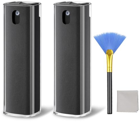Bildschirmreiniger Spray 2 Stück, JiaTeums Screen Cleaner Bildschirm Mist Reiniger, Reinigungsset für Auto Monitor Handy Display Touchscreen mit 10,5ml Flüssigkeit (Grau+Grau)