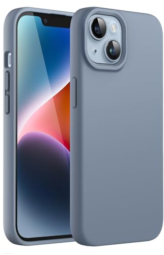 JETech Silikon Hülle für iPhone 14, Sierrablau | Seidig Weiches Gefühl, Stoßschutz, Kratzfest, Mikrofaser-Innenfutter