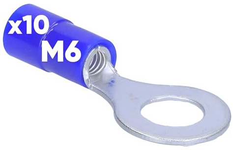 Kalitec 10x Ringkabelschuh 1,5-2,5mm² - Teilisoliert M6 Blau - Kupfer