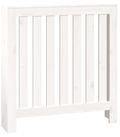 Coavain 79,5x19x84 cm Heizkörperverkleidung Heizung Heizkörper Abdeckung Landhausstil Heizungsverkleidung Heizungsabdeckung für Schlafzimmer Wohnzimmer Radiator Cover Weiß Massivholz Kiefer