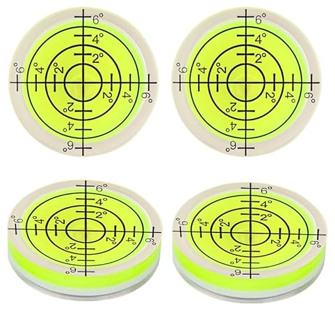 4 Stück 32 mm Durchmesser Wasserwaage Klein Libelle Wasserwaage mini wasserwaage Wasserwaage Wohnmobil Runder Wasserwaage mit Skala Mini Bubble Spirit Level für Camping, Kameras, Wohnwagen