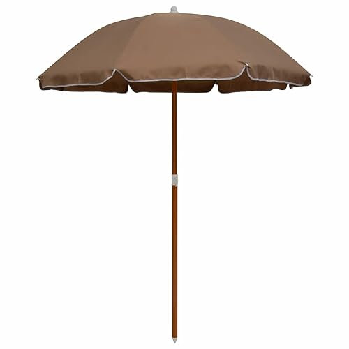 ZEYUAN Sonnenschirm, Sonnenschutz Garten, Sonnenschirm Terrasse, Balkonsonnenschirme, Balkon Sonnenschutz, Balkon Sichtschutz Uv-schutz, mit Stahlmast 180 cm Taupe