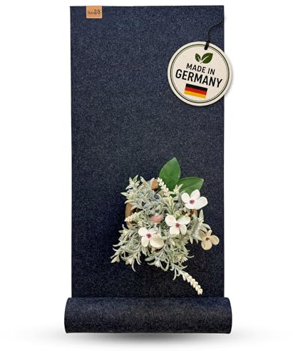 kontor28® - Premium Tischläufer Filz 100% Made IN Germany aus Upcycling-PET Filz | Waschbarer Tischläufer in 150x30 cm Kratz- und hitzebeständig | Filzläufer BISKOP Anthrazit für Indoor & Outdoor