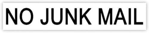No Junk Mail Sticker Self Adhesive Home Security Letterbox Sign - 21 x 3.5 cm
