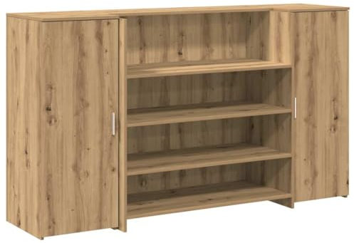 vidaXL Empfangstheke Artisan-Eiche 180x50x103,5 cm Holzwerkstoff, Empfangstresen, Salon Empfangstheke, Kassentheke, Empfangstisch, Büro Empfangstheke