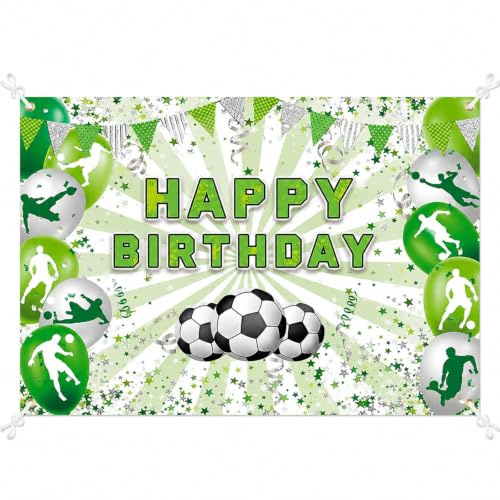 Fußball Geburtstag Deko, Große Fußball Party Banner für Kinder, 180x110 cm, Wetterfest, Hochwertiges Polyester, Mit 10m Schnur, Perfekt für Innen & Außen, Ideale Deko für Geburtstagsfeiern