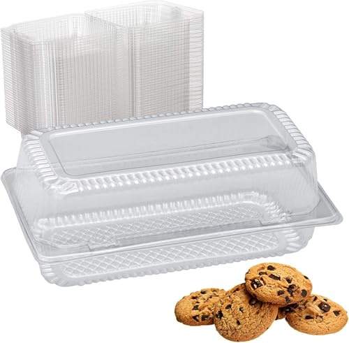 Scatola USA e Getta in plastica da 100 Pezzi, Contenitore Trasparente per Alimenti da asporto con coperchi, contenitori per Alimenti da asporto per Torte, Muffin, Pasticceria, Scatola incern