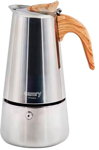 CAMRY Espressokocher Induktion - Mokkakanne Induktion für Aromatisches Kaffee - Hochwertiger Moka Pot Induction aus Edelstahl - Espressokocher für Alle Herdarten - 350ml für 5-6 Tassen