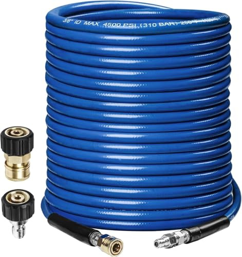 WOJET Seriously Extreme Steel-Braided Pressure Washer Hose, 15m/50ft
