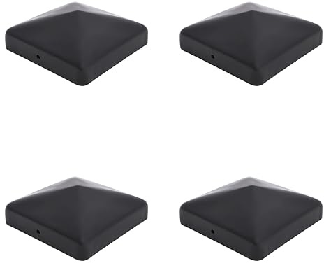 SQUARE BLACK PYRAMID FENCE/GATE POST CAP TOP 100mm x 100mm 4 Inch