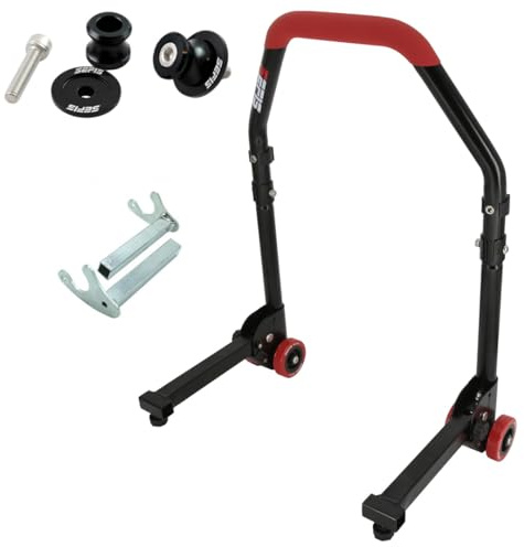 SEFIS M20 Motorradständer Set + Prismabuchsen M8 Hinterrad Motorradheber Serviceständer Heck Motorrad montageständer hinten Motorrad Motorrad aufbocken klappbar (für Ducati Monster Multistrada V4)
