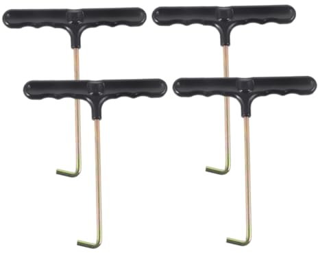 TOYANDONA 4piezas Gancho para Trampolín De Resorte y Mango Herramienta De Instalación De Trampolín para Afilador De Patines De Hielo y Exteriores