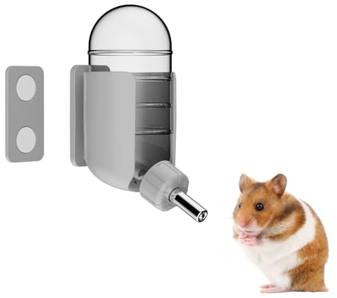 Hamster Wasserflasche mit magnetischen Haltevorrichtungen, Halterung für Glasterrarien, geeignet für Syrische Zwerghamster, Gerbils, Mäuse, Ratten, Degus