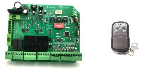 Placa de Circuito de Control de Puerta corrediza/oscilante DC24V/12V conectada con regulación de Velocidad de Motor Dual y Cierre automático de Puerta(DC24V with 2 Remote)