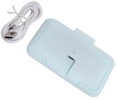 USB Baby Wipe Warmer Portable Wet Tissue Heater 6600mah Blue | Plastic Body, Home and Car Use, Energy Saving, Keeps Wipes at Suitable Temperature