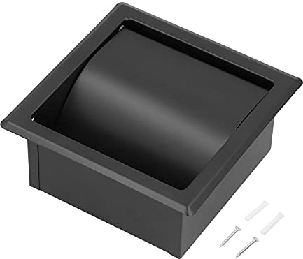 Klorollenhalter Schwarz aus 304 Edelstahl – Einbau WC - Rollenhalter für Badezimmer, Hotel und Gastronomie – Rostfrei, Modernes Design