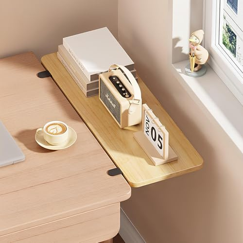 Vassoio da scrivania espandibile da parete, pieghevole, salvaspazio, per piccole aree, ideale per uso in ufficio, morsetto senza trapano, vassoio tecnologico portatile, perfetto per casa e ufficio