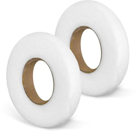 Lomvarith 2 PCS Wonder Web Hemming Tape, 64 Meters Iron-on Fabric Tape, 2cm Wide No-Sew Fabric Fusing Tape for Trousers, Curtains and Clothes, White