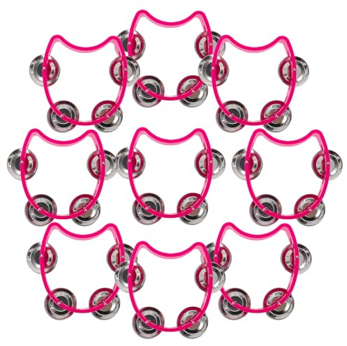 Hemobllo 12pièces Tambourins à Main Plastique avec Grelots pour Garçon Fille Instruments de Percussion Portatifs Clochettes Musicales pour Classe et Événements