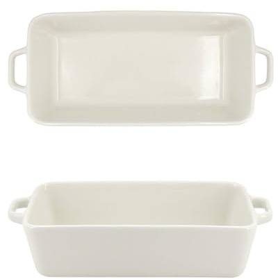 Bandejas para lasaña Bandeja for hornear de cerámica doble asa for el hogar, rectangular, for tostar, plato hondo, for horno microondas Para hornear pasteles