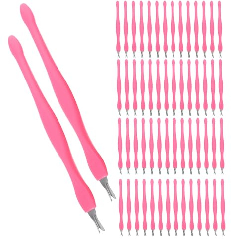 NUOBESTY 100 Pezzi Spingi Cuticole in Acciaio Inox 304 Doppia Testa, Strumento per Tagliare e Raschiare Cuticole Mani e Piedi, Accessorio Professionale per Manicure e Pedicure da Viaggio