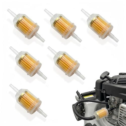 Filtro Gasolina, 6 Piezas Filtros de Combustible en Línea de 6mm y 8mm, Universal para Motocicletas, Coches, Tractores Pequeños, Fueraborda y Minimoto - Filtro de Combustible de Alto Rendimiento