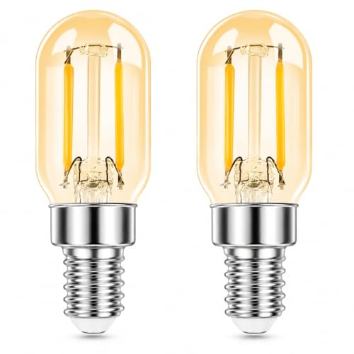 GBLY E14 LED Kaltweiß Glühbirne 2er Pack T22 Vintage LED Lampen 2W Retro | Edison Sockel Birne 6000K Kaltweiss Leuchtmittel Energiesparlampe E14 Fassung Kühlschranklampe Light Bulb Nicht dimmbar