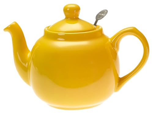 London Pottery Farmhouse Small Teapot with Infuser, Ceramic, Yellow, 2 Cup (600 ml)